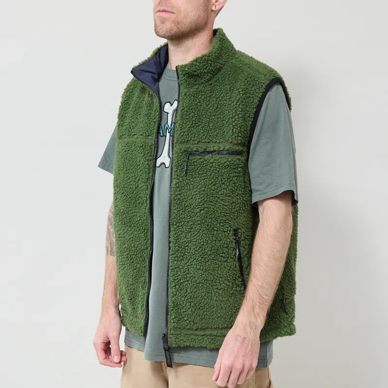 Gramicci Reversible Sherpa Vest Olive Navy-2