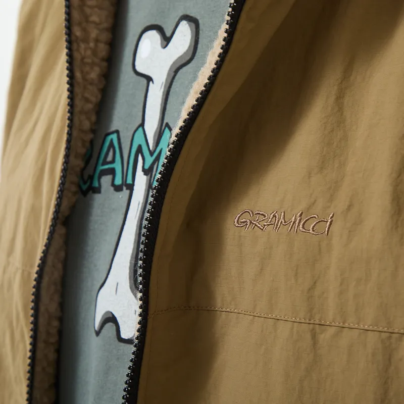 Gramicci Reversible Sherpa Vest Beige Tan-9