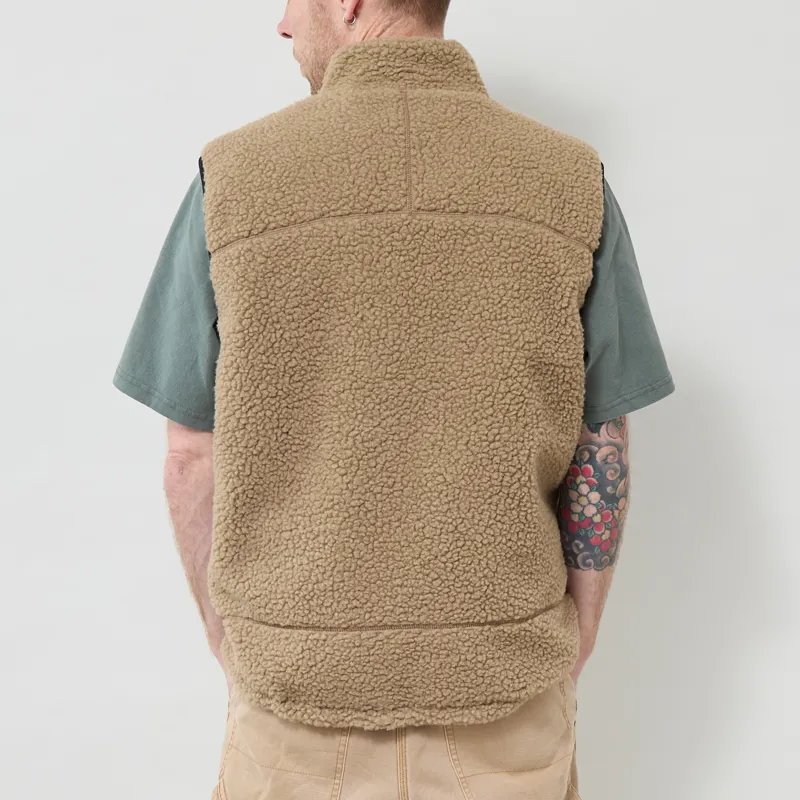 Gramicci Reversible Sherpa Vest Beige Tan-4
