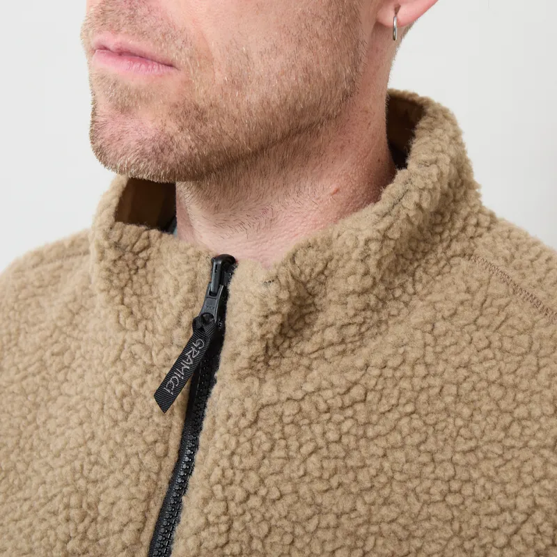 Gramicci Reversible Sherpa Vest Beige Tan-6