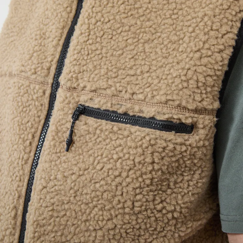 Gramicci Reversible Sherpa Vest Beige Tan-8