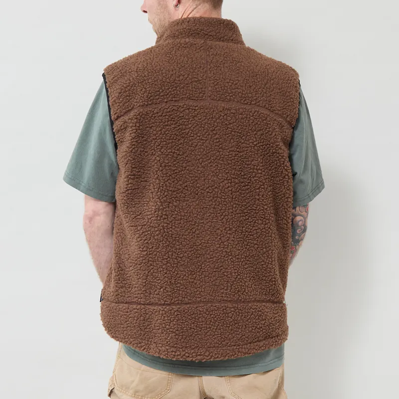 Gramicci Reversible Sherpa Vest Dark Brown Black-4