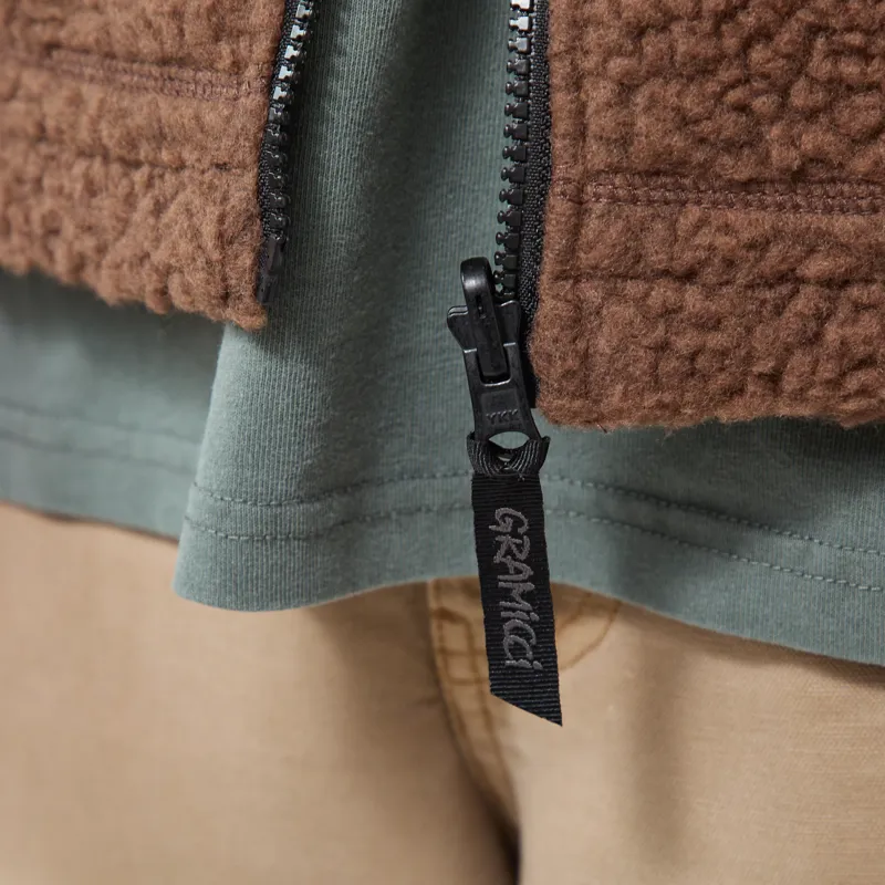 Gramicci Reversible Sherpa Vest Dark Brown Black-12