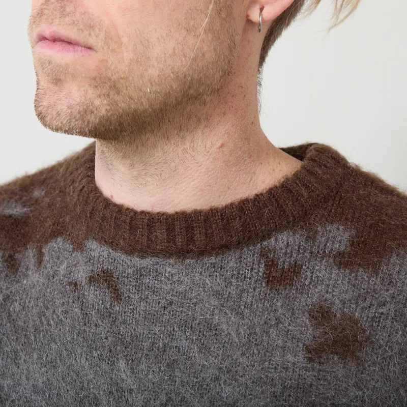 Gramicci Mohair Splatter Sweater Slate Splatter-3