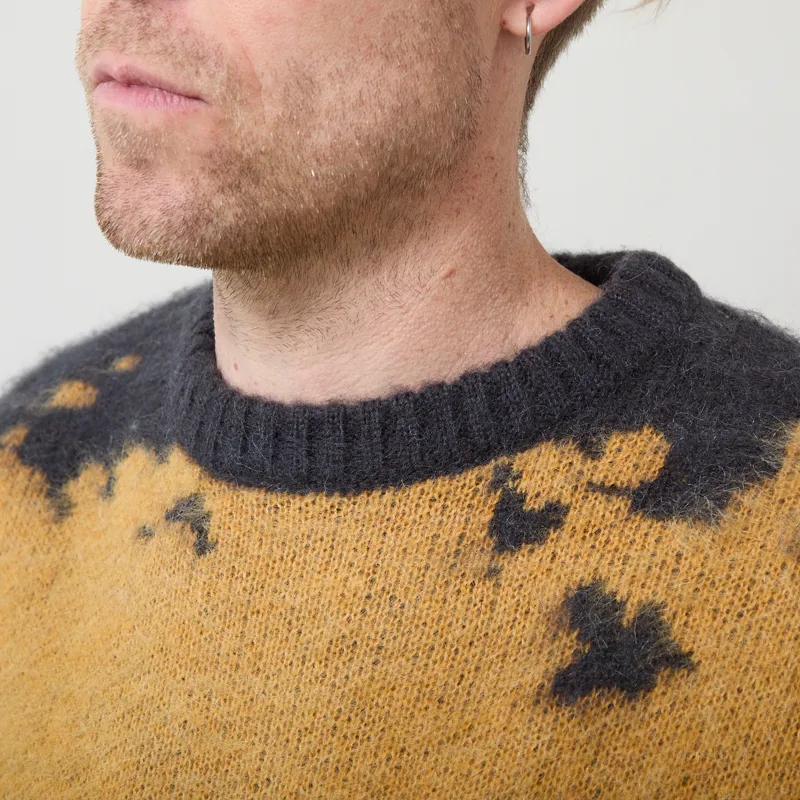 Gramicci Mohair Splatter Sweater Safron Splatter-3