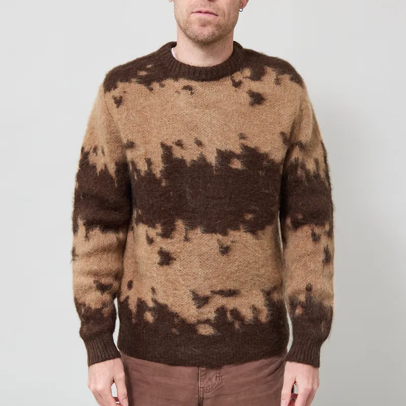 Gramicci Mohair Splatter Sweater Taupe Splatter