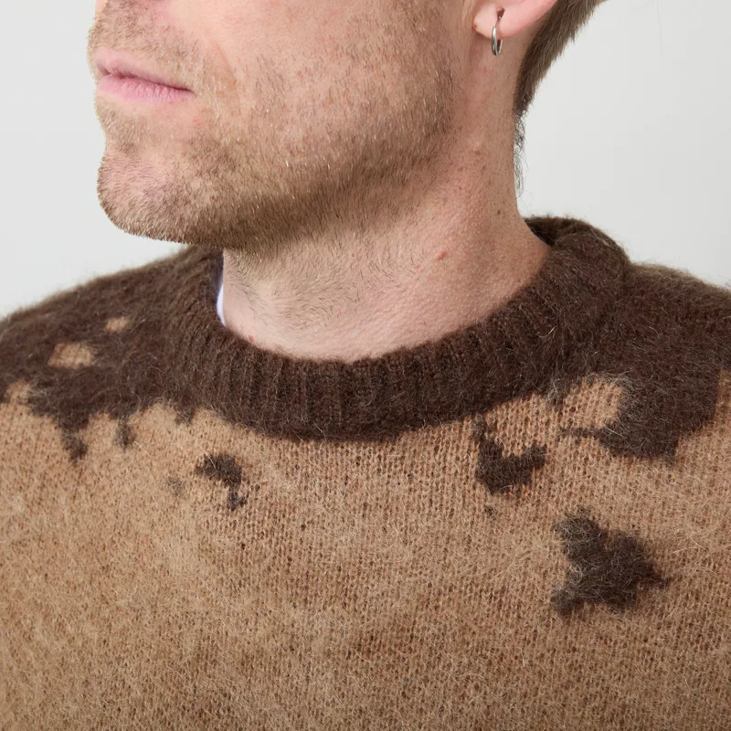 Gramicci Mohair Splatter Sweater Taupe Splatter-4