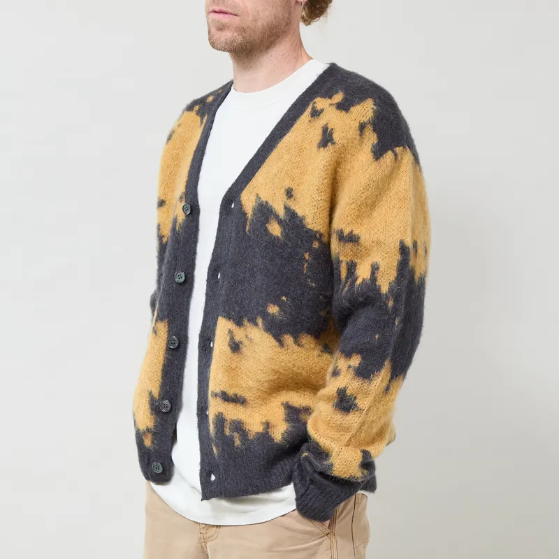 Gramicci Mohair Splatter Cardigan Safron Splatter-1