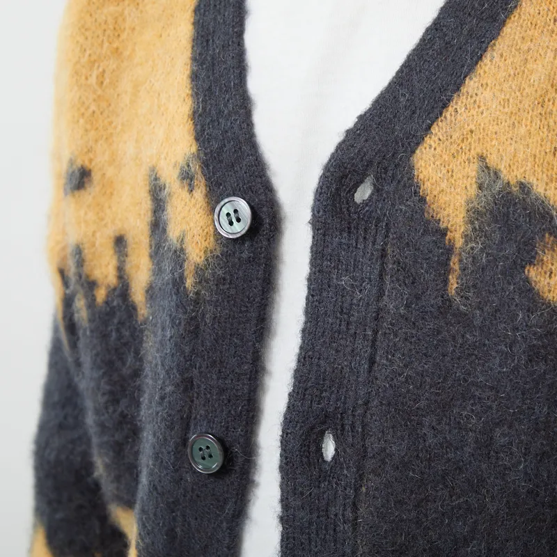 Gramicci Mohair Splatter Cardigan Safron Splatter-4