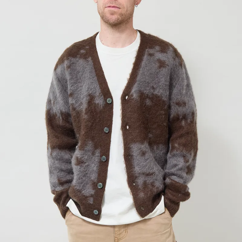 Gramicci Mohair Splatter Cardigan Slate Splatter-1