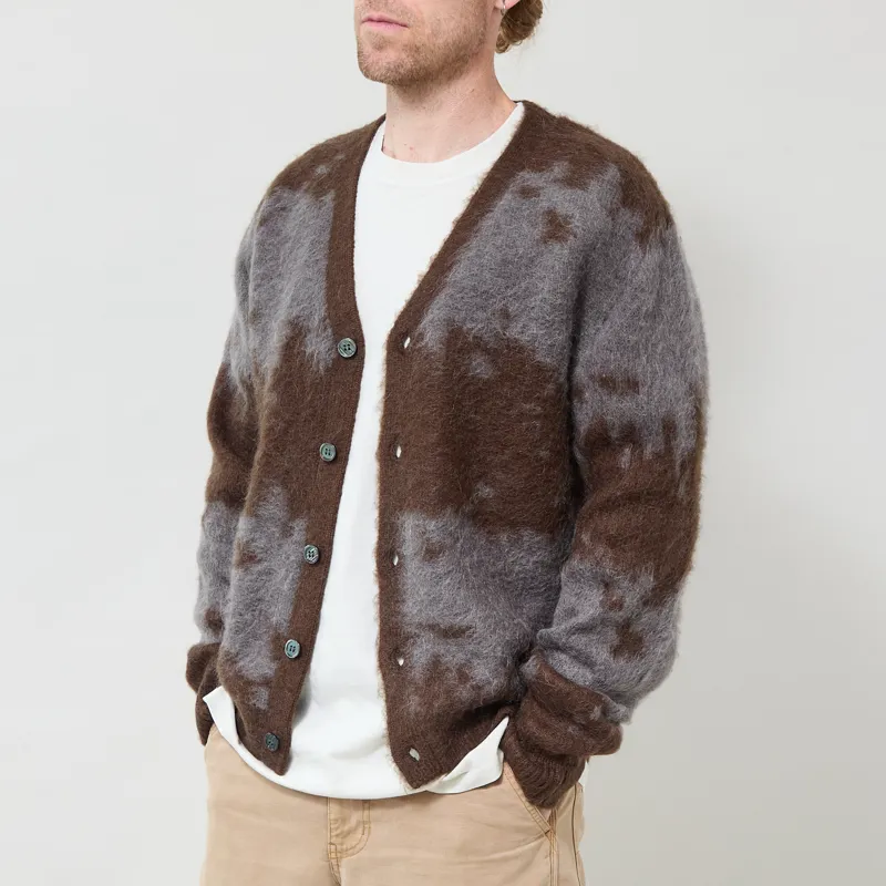 Gramicci Mohair Splatter Cardigan Slate Splatter-2