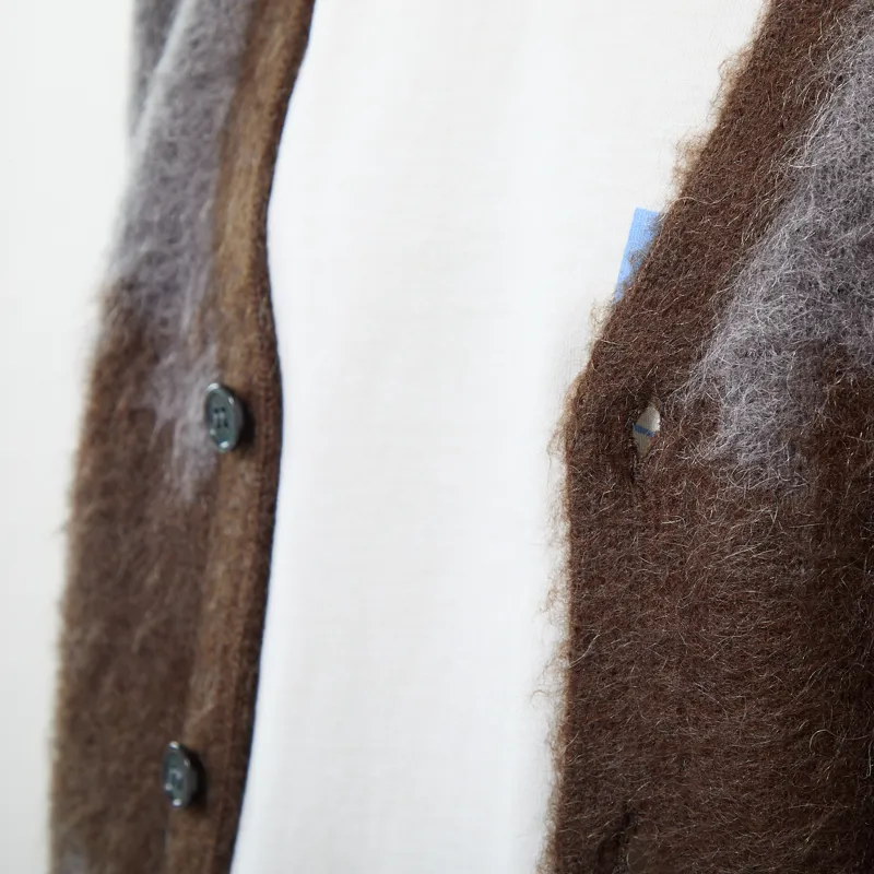 Gramicci Mohair Splatter Cardigan Slate Splatter-4