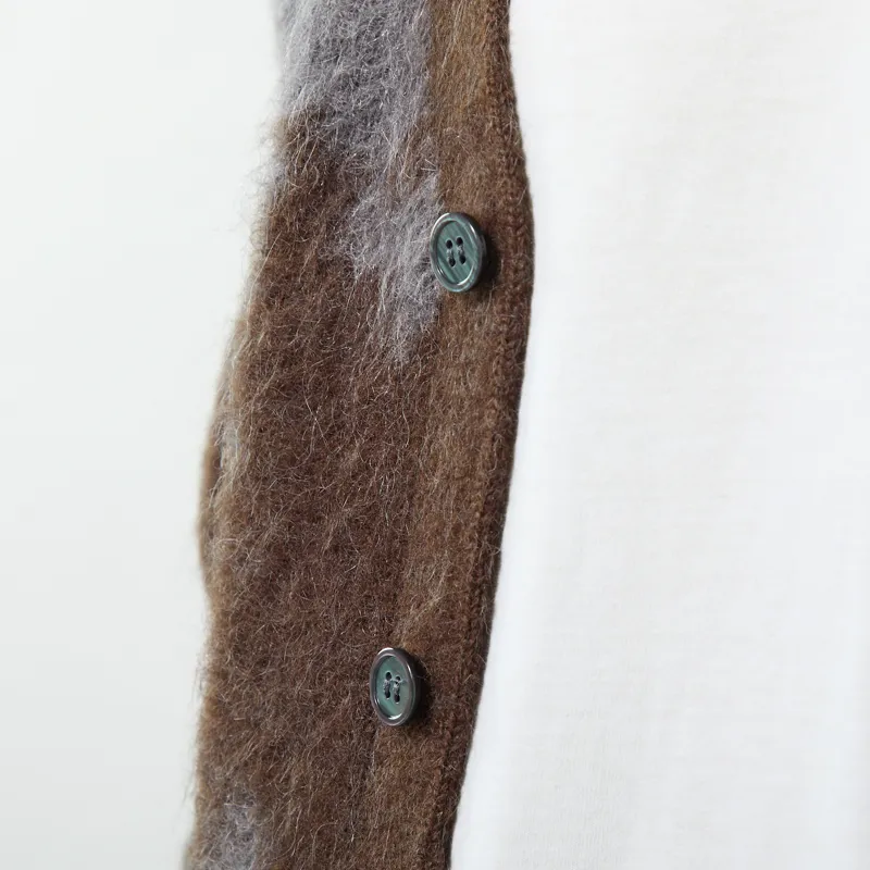 Gramicci Mohair Splatter Cardigan Slate Splatter-5