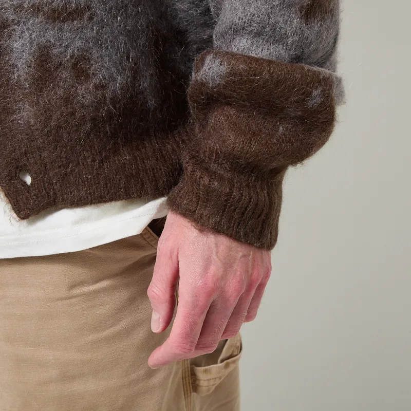 Gramicci Mohair Splatter Cardigan Slate Splatter-6