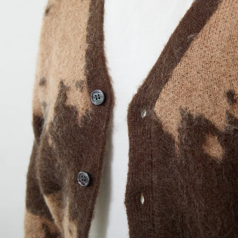 Gramicci Mohair Splatter Cardigan Taupe Splatter-3