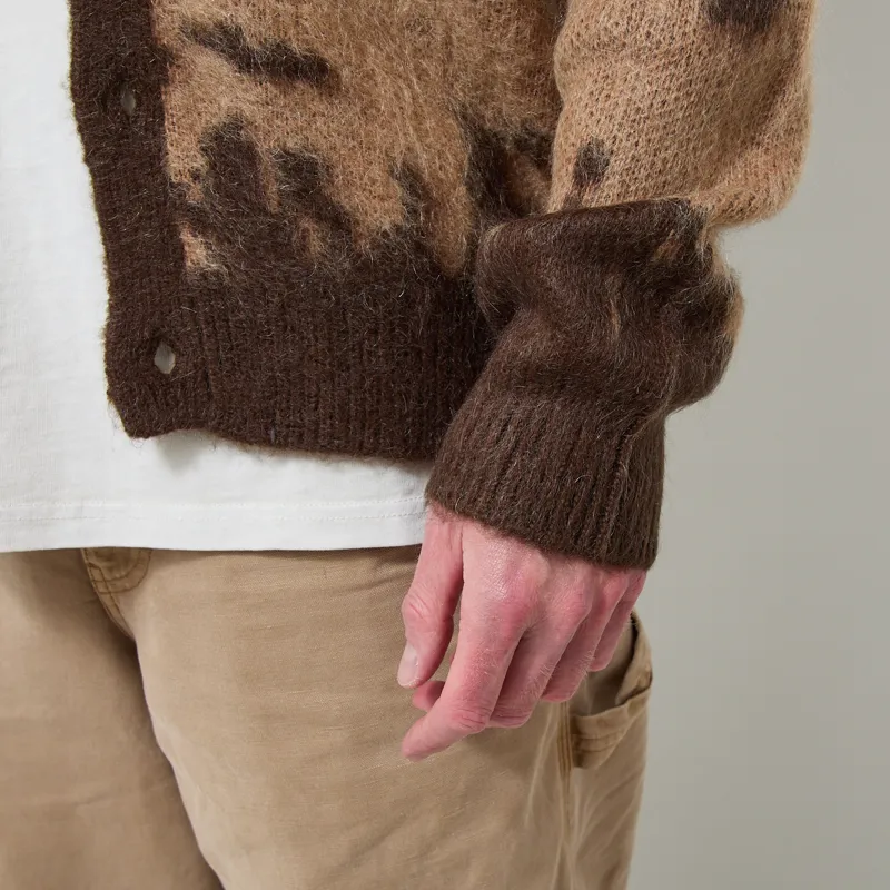 Gramicci Mohair Splatter Cardigan Taupe Splatter-7