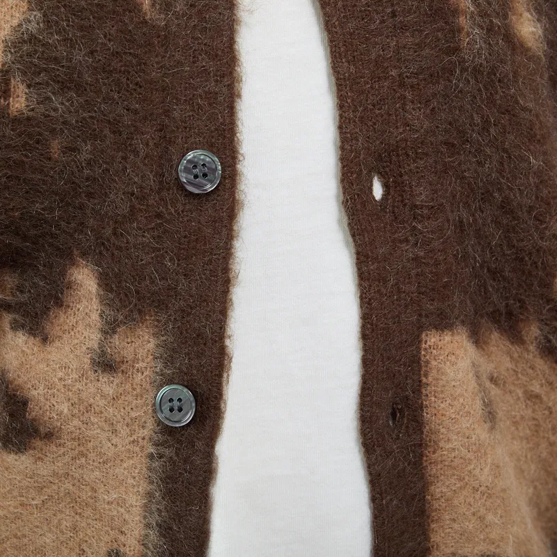 Gramicci Mohair Splatter Cardigan Taupe Splatter-4