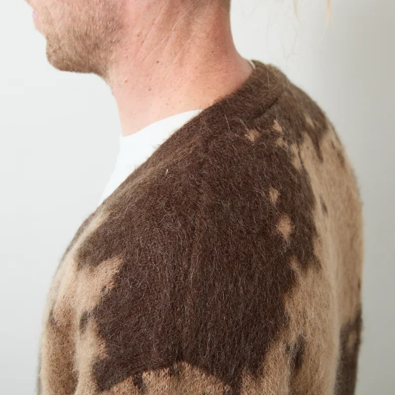 Gramicci Mohair Splatter Cardigan Taupe Splatter-6
