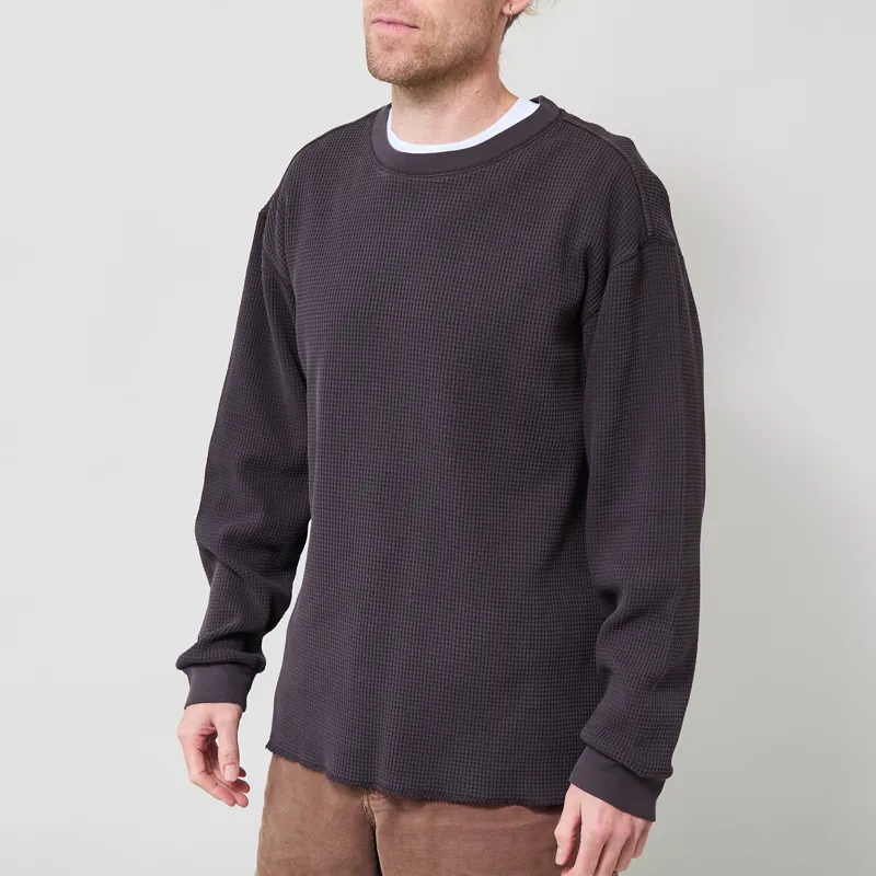 Gramicci Waffle Crew Pullover Fossil Pigment-1