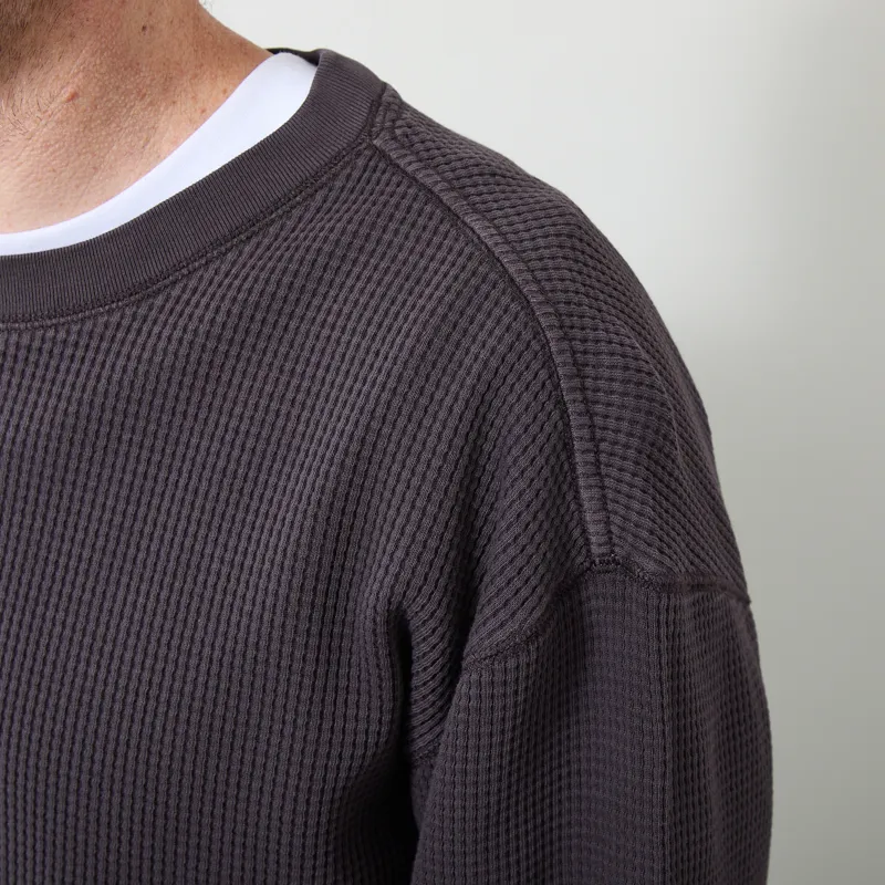 Gramicci Waffle Crew Pullover Fossil Pigment-4