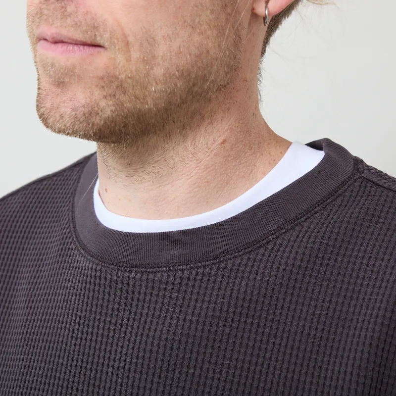 Gramicci Waffle Crew Pullover Fossil Pigment-5