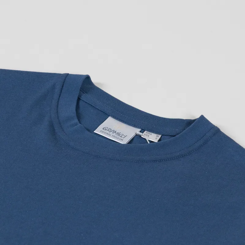Gramicci One Point Chest Logo T Shirt Dusky Blue-2