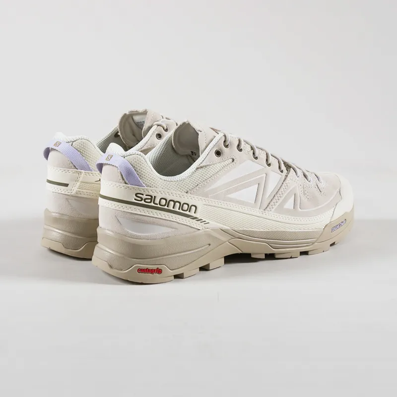 Salomon X-ALP Leather Shoes Almond Milk White Olive-1