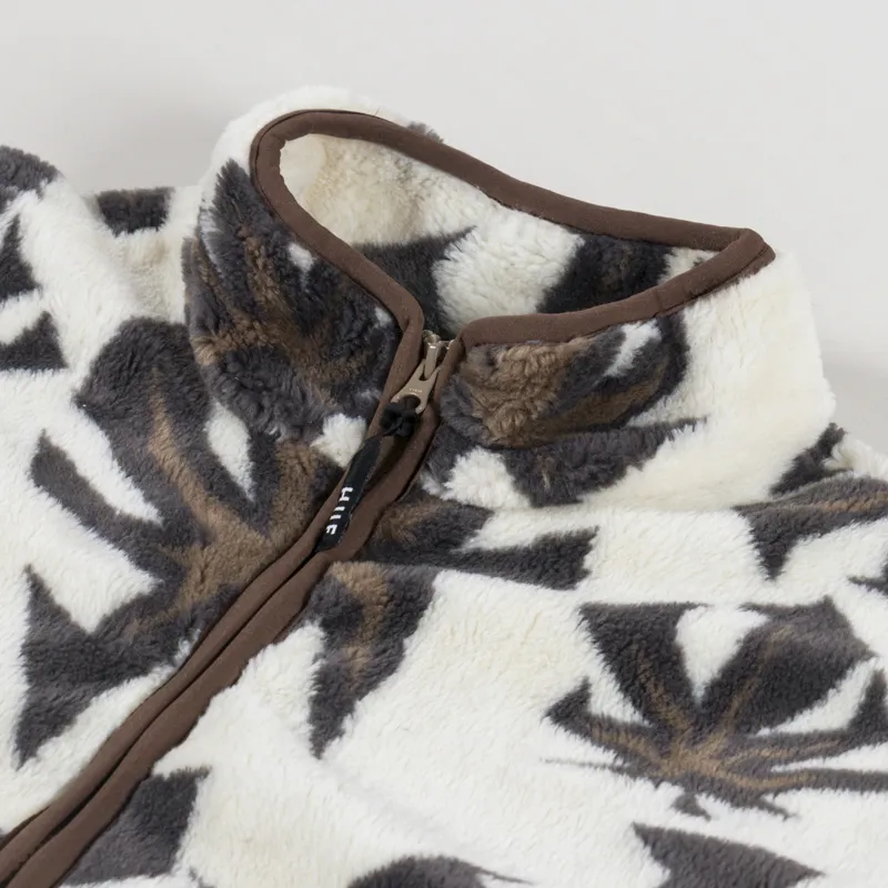 Huf Lowell Jacquard Sherpa Full-Zip Fleece Natural-4