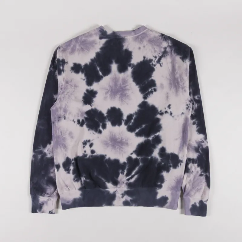 Huf Tie Dye 89 Logo Crewneck Sweatshirt Navy-1