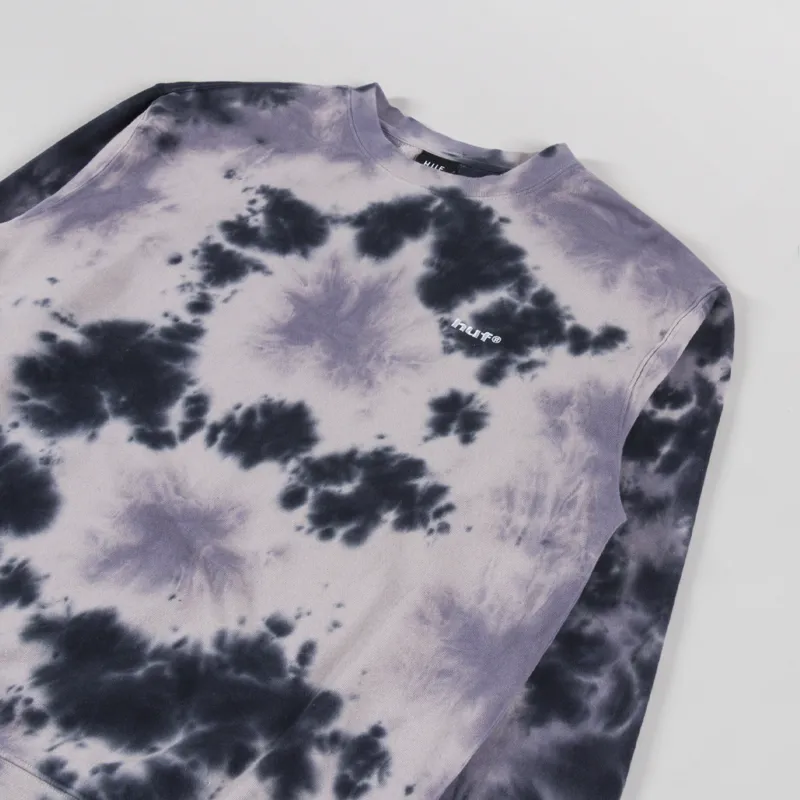 Huf Tie Dye 89 Logo Crewneck Sweatshirt Navy-2