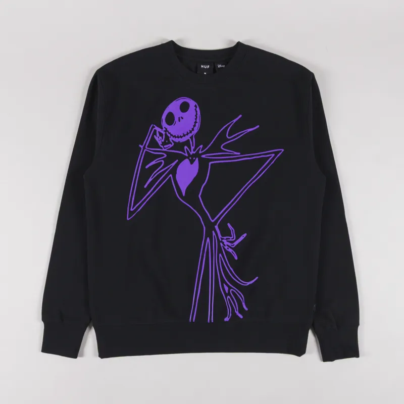 Huf Jack Skellington Crewneck Sweatshirt Black-1