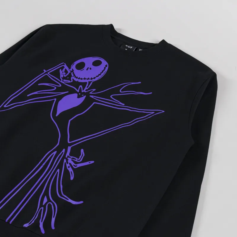 Huf Jack Skellington Crewneck Sweatshirt Black-3