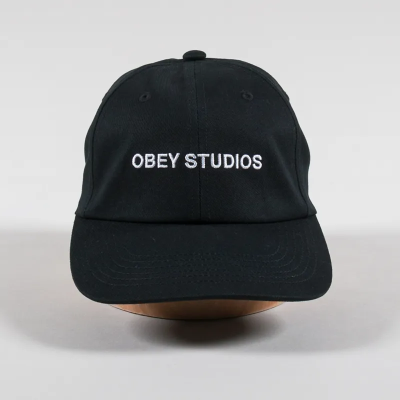 Obey Studios Twill 6 Panel Cap Black-2