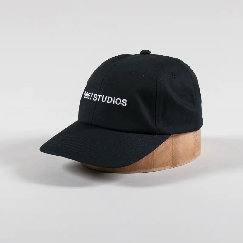 Obey Studios Twill 6 Panel Cap Black