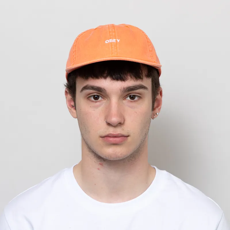 Obey Pigment Bold Six Panel Strapback Pigment Orange-1