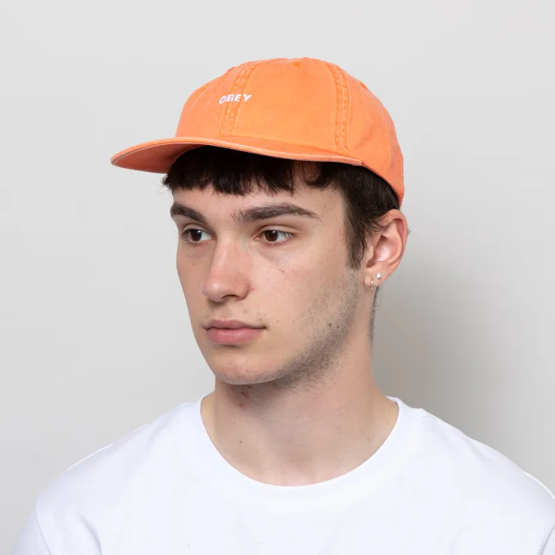 Obey Pigment Bold Six Panel Strapback Pigment Orange