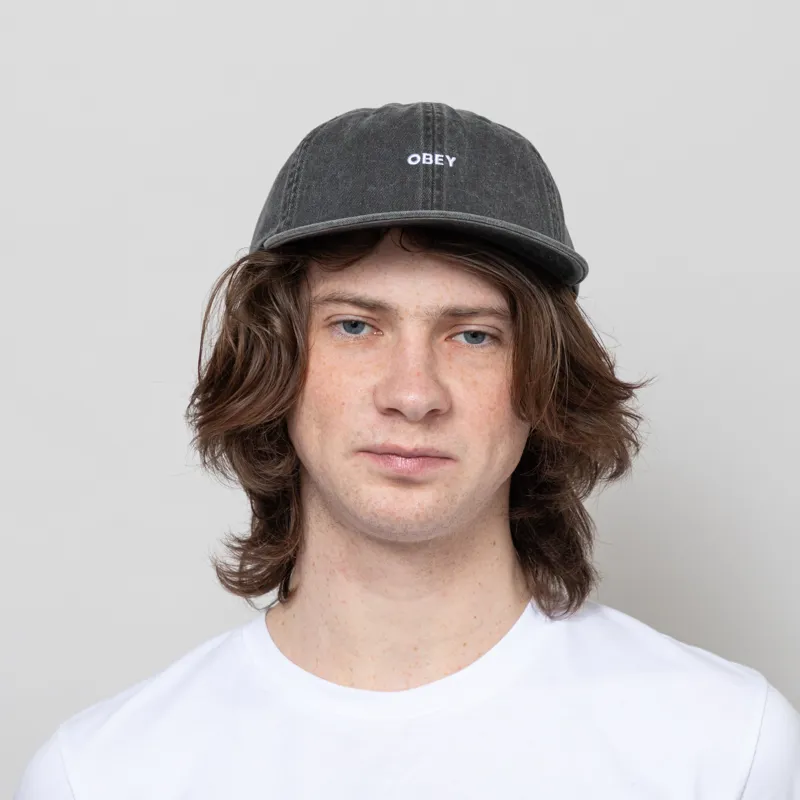 Obey Pigment Bold 6 Panel Strapback Black-1