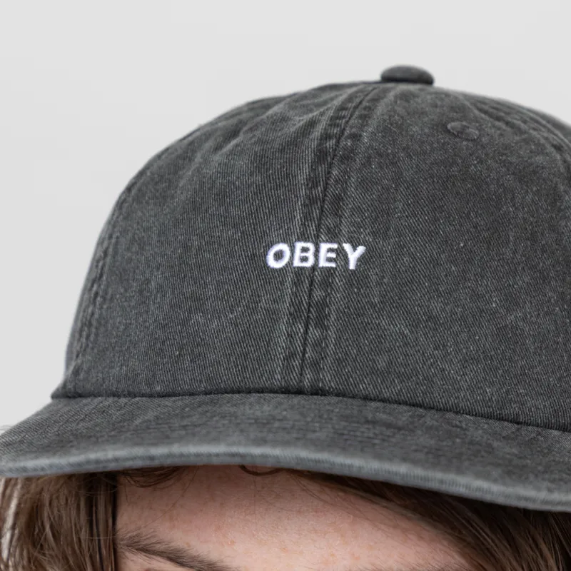 Obey Pigment Bold 6 Panel Strapback Black-3