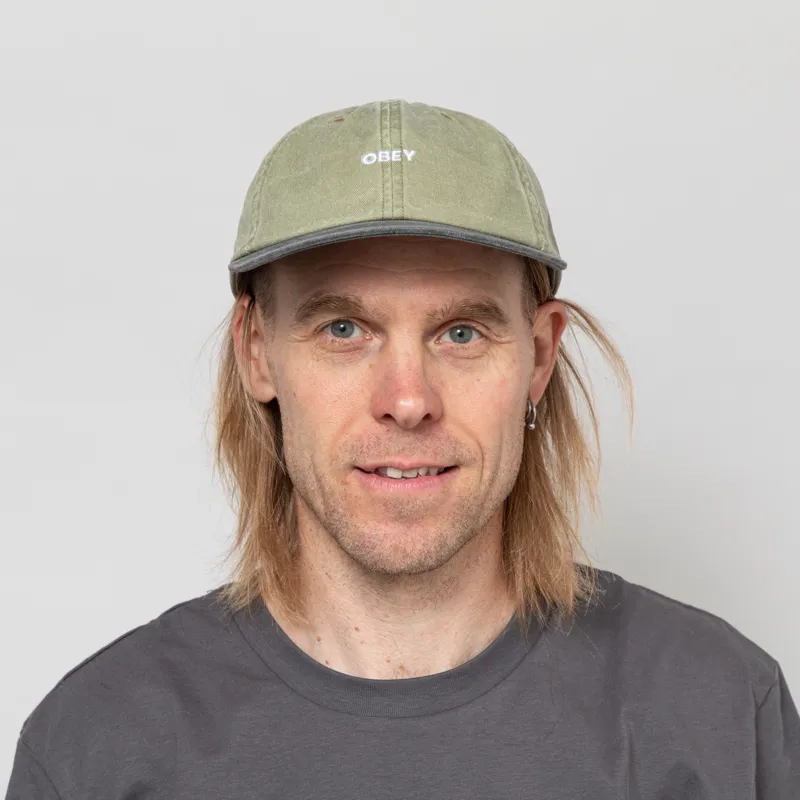 Obey Pigment Bold 6 Panel Strapback Khaki Multi-1