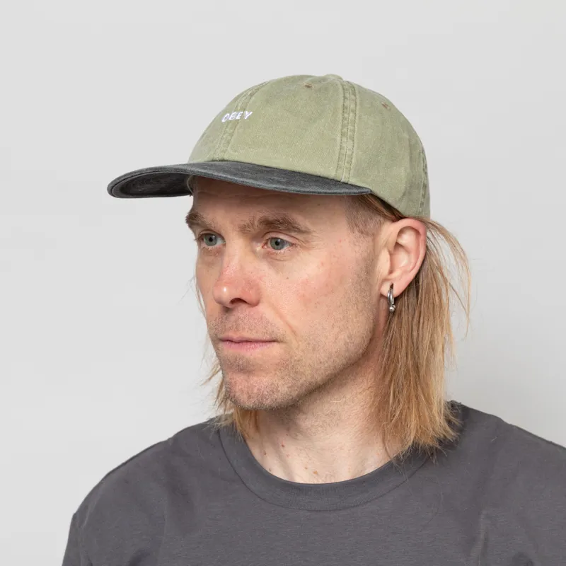 Obey Pigment Bold 6 Panel Strapback Khaki Multi
