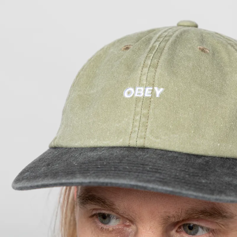 Obey Pigment Bold 6 Panel Strapback Khaki Multi-3