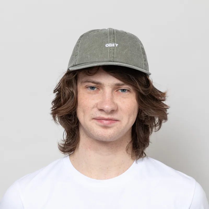 Obey Pigment Bold 6 Panel Strapback Olive-1