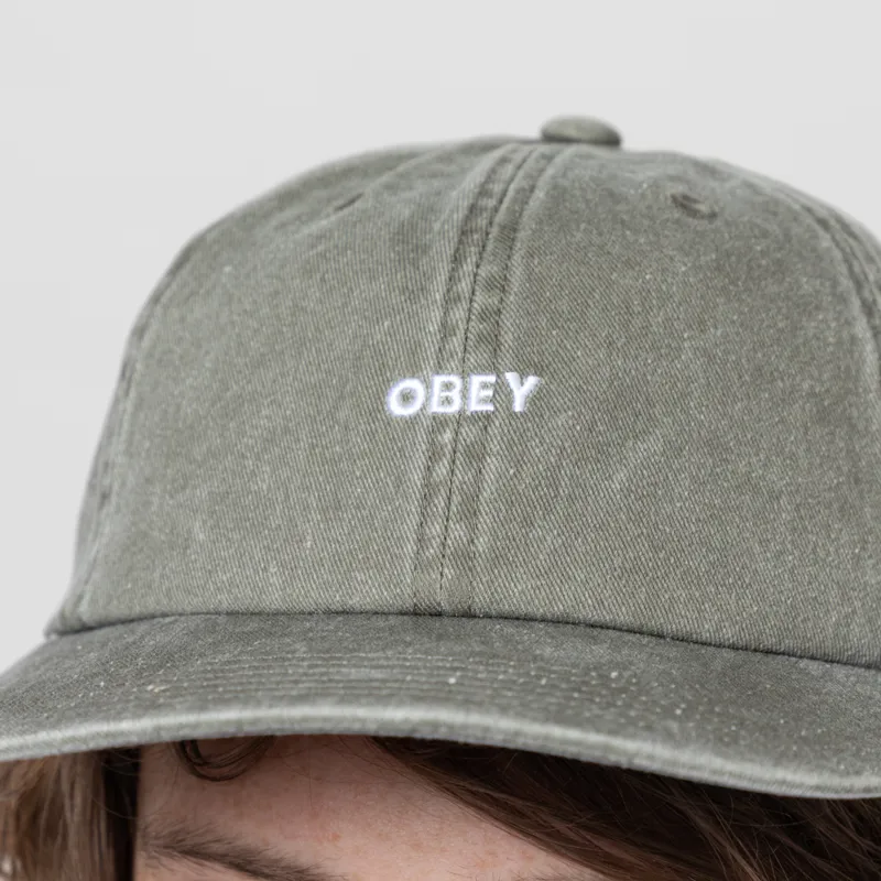 Obey Pigment Bold 6 Panel Strapback Olive-3