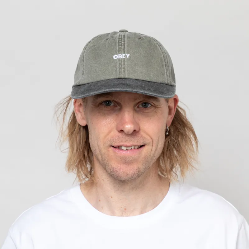 Obey Pigment Bold 6 Panel Strapback Olive Multi-1