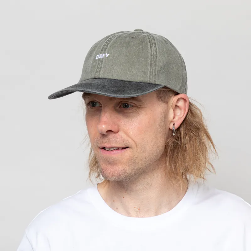 Obey Pigment Bold 6 Panel Strapback Olive Multi