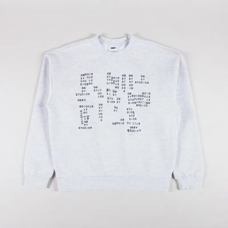 Obey Studios Stamp Extra Heavy Crewneck Ash Grey