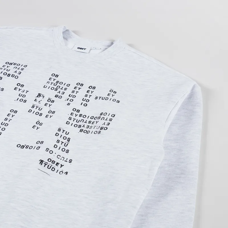 Obey Studios Stamp Extra Heavy Crewneck Ash Grey-2
