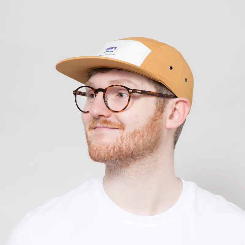 Patagonia Graphic Maclure Hat Shop Sticker Talon Gold