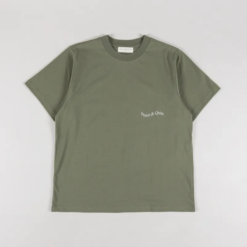 Museum Of Peace And Quiet Wordmark T Shirt Olive