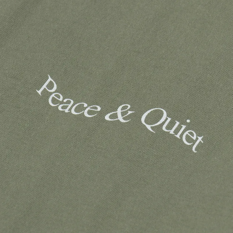 Museum Of Peace And Quiet Wordmark T Shirt Olive-2